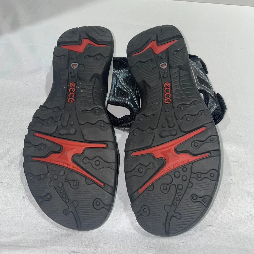 ECCO Yucatan Sandals Womens 40 Metallic Iridescent Black Grey Pink Hiking